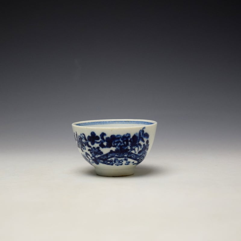 Lowestoft Fence Pattern Child Sized Teabowl and Saucer c1770-80 - Image 3