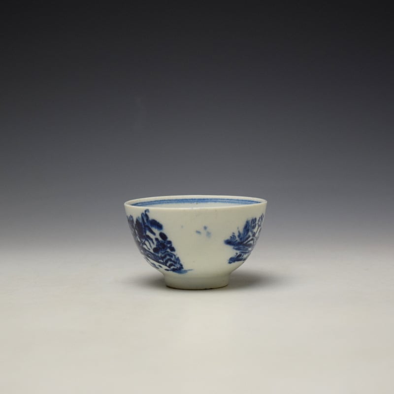 Lowestoft Fence Pattern Child Sized Teabowl and Saucer c1770-80 - Image 6