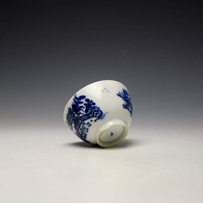Lowestoft Fence Pattern Child Sized Teabowl and Saucer c1770-80 - Image 8