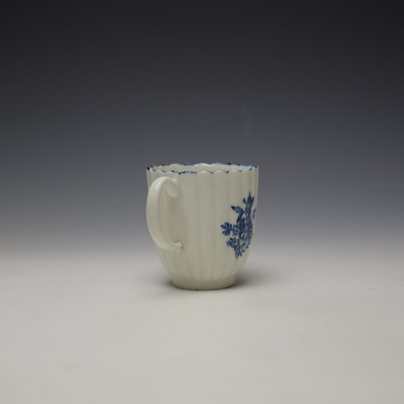 Lowestoft Fluted floral Pattern Coffee Cup and Saucer c1775-80 (5)