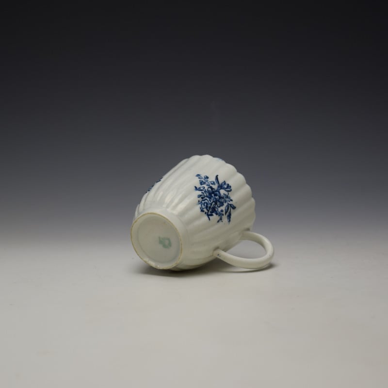 Lowestoft Fluted floral Pattern Coffee Cup and Saucer c1775-80 (7)