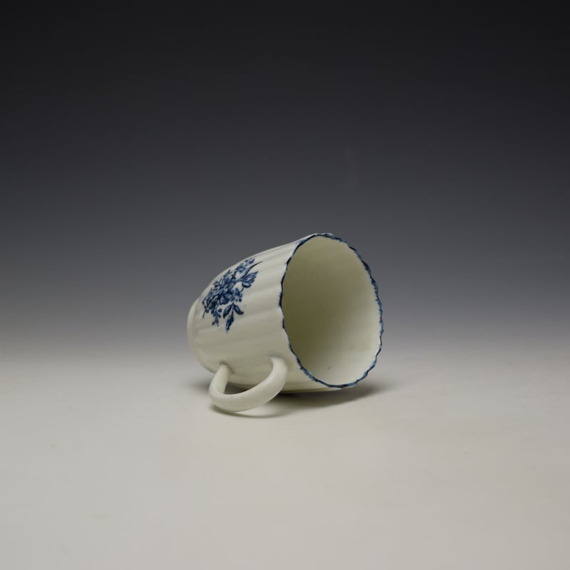 Lowestoft Fluted floral Pattern Coffee Cup and Saucer c1775-80 (8)