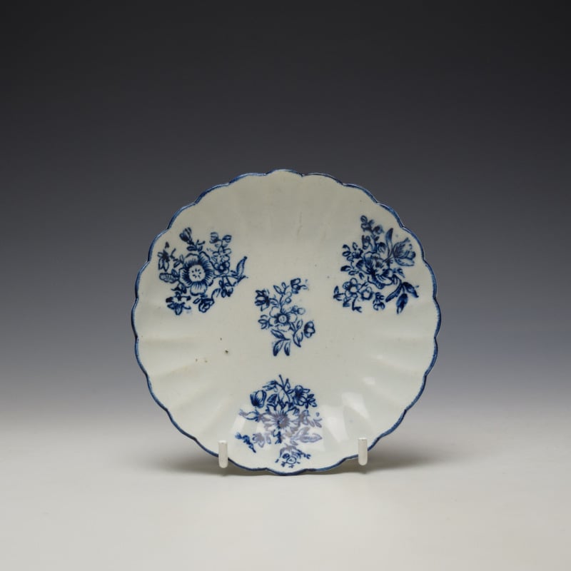 Lowestoft Fluted floral Pattern Coffee Cup and Saucer c1775-80 (9)