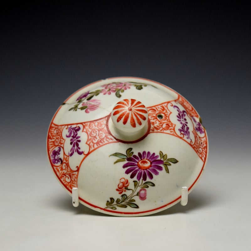 Lowestoft Tulip Painter Teapot and Cover c1780 AF (10)