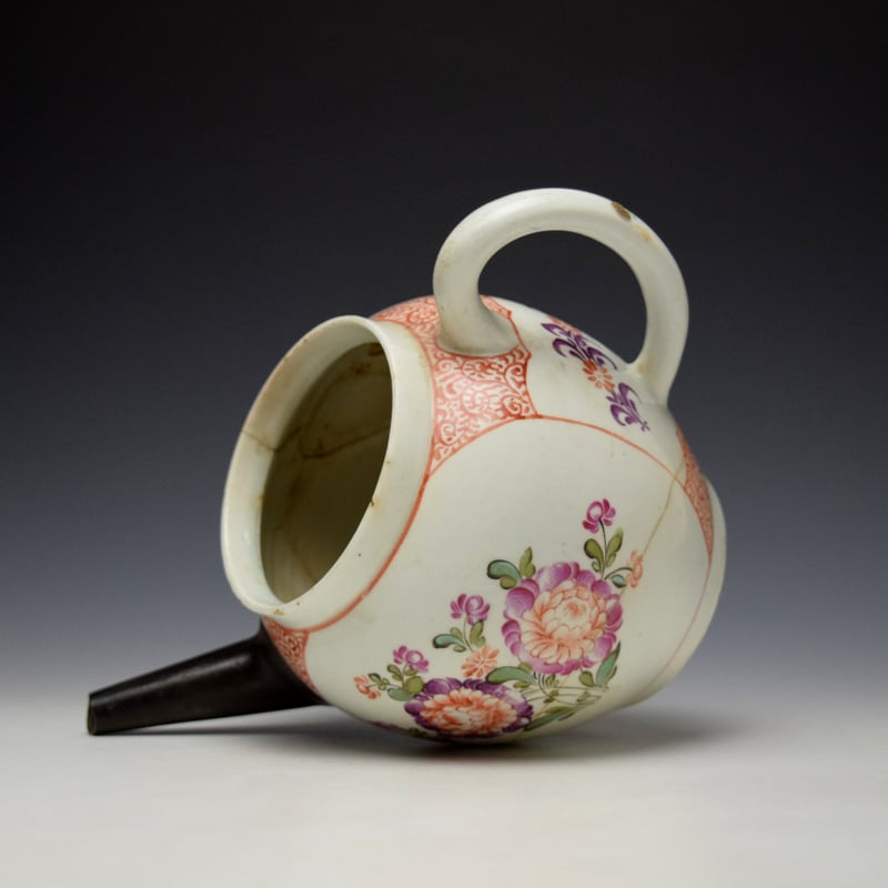 Lowestoft Tulip Painter Teapot and Cover c1780 AF (7)