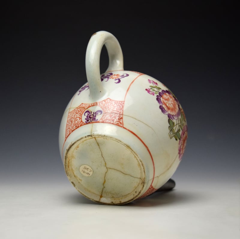 Lowestoft Tulip Painter Teapot and Cover c1780 AF (8)