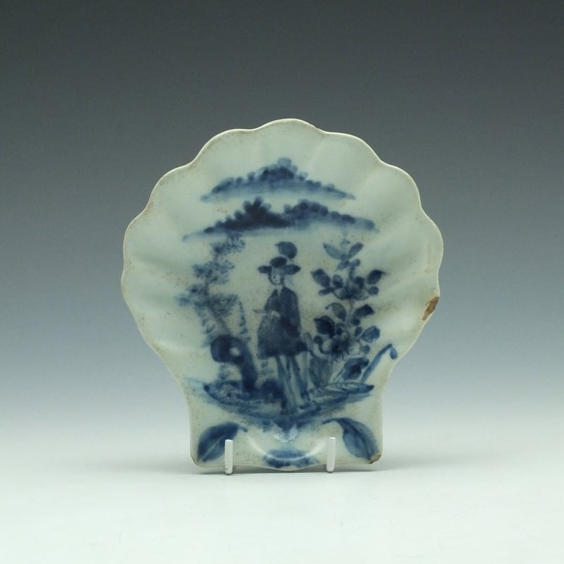Lund's Bristol Chinaman and Landscape Pattern Pickle Dish c1747