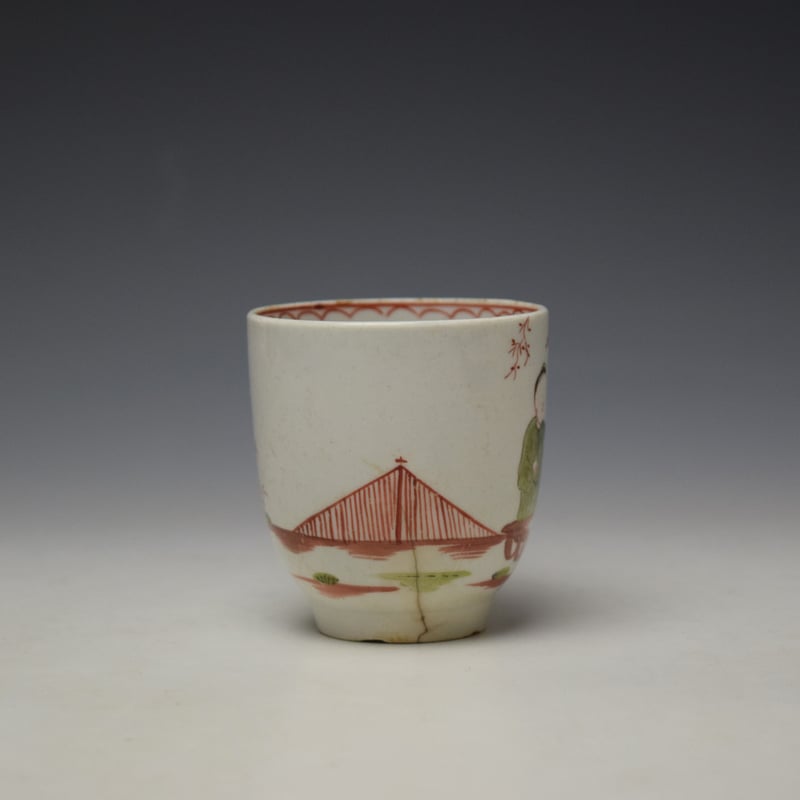 Lowestoft Mandarin Chinese Lovers Pattern Coffee Cup c1785-95 (2)