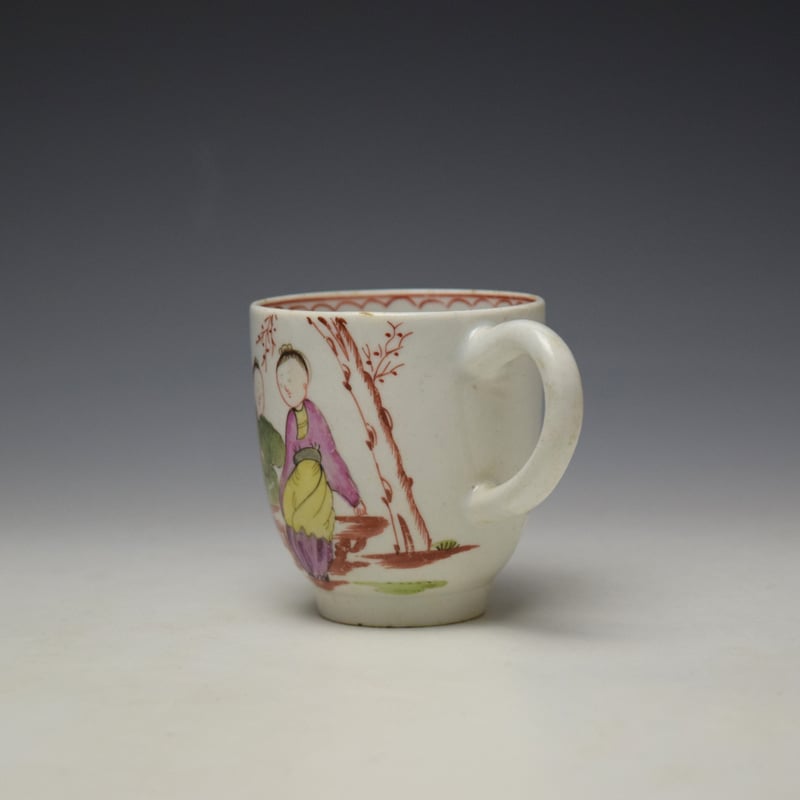 Lowestoft Mandarin Chinese Lovers Pattern Coffee Cup c1785-95 (5)