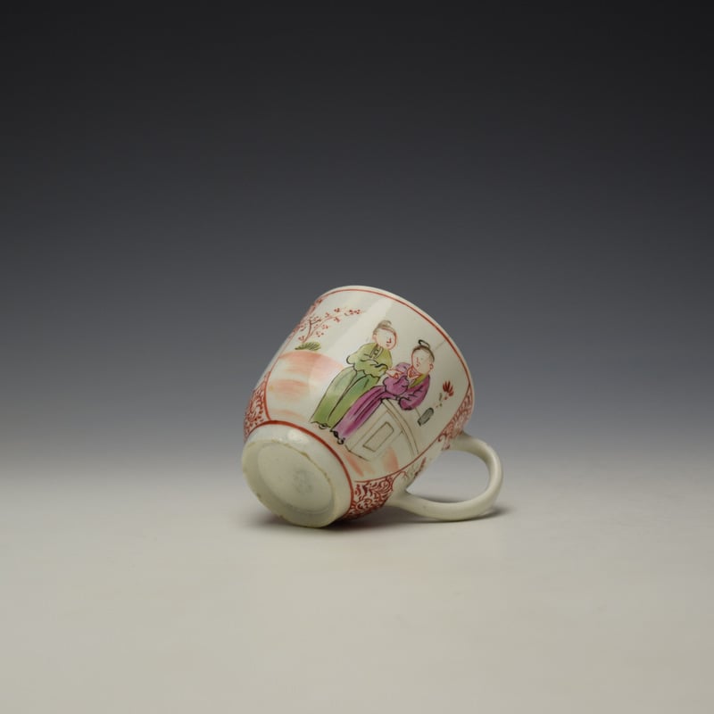 Lowestoft Mandarin Conversation Pattern Coffee Cup c1785-90 (8)