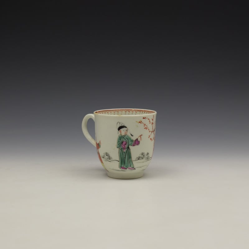 Worcester Mandarin Lady and Creel Pattern Coffee Cup c1780 (3)