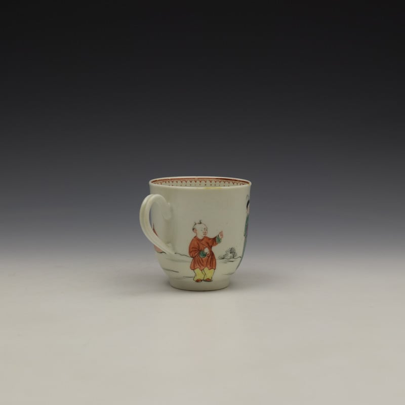 Worcester Mandarin Lady and Creel Pattern Coffee Cup c1780 (4)