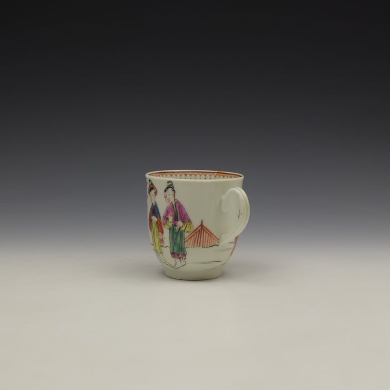 Worcester Mandarin Lady and Creel Pattern Coffee Cup c1780 (5)