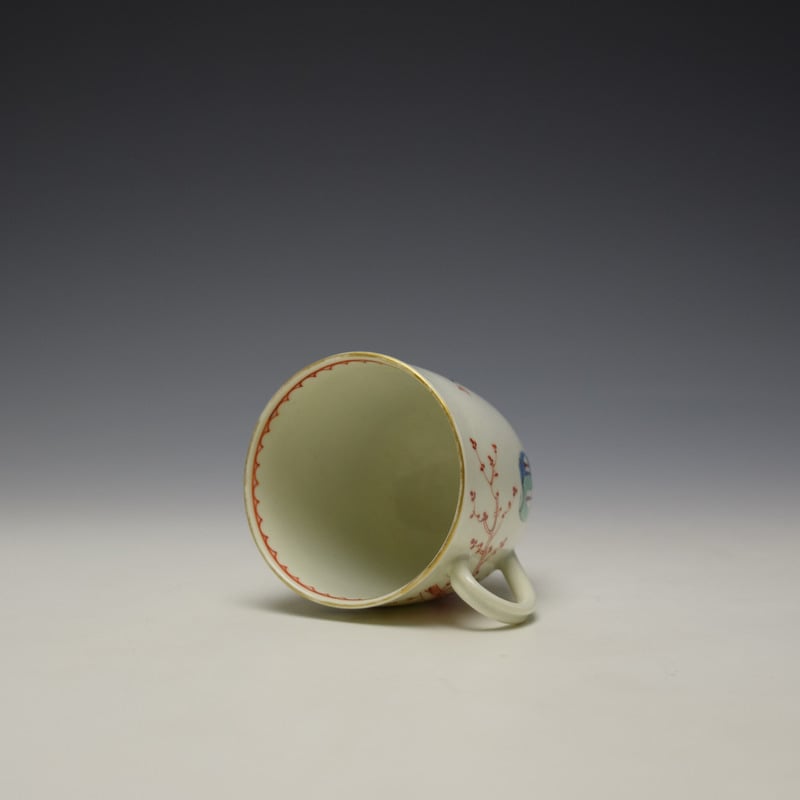 Worcester Mandarin Lady Holding Flowers Pattern Coffee Cup c1770-75 (6)