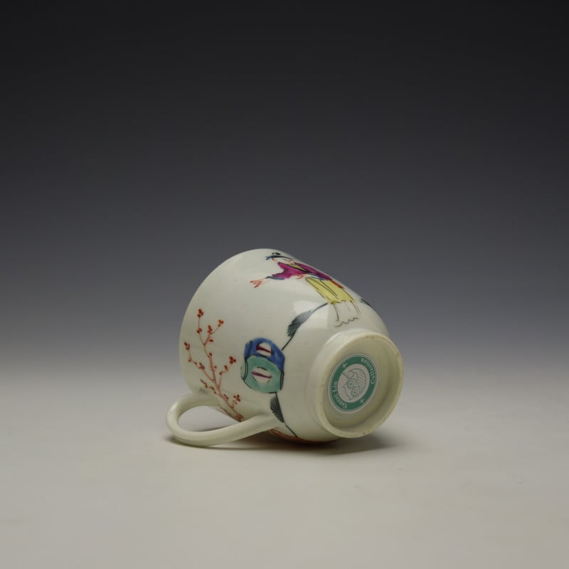 Worcester Mandarin Lady Holding Flowers Pattern Coffee Cup c1770-75 (7)