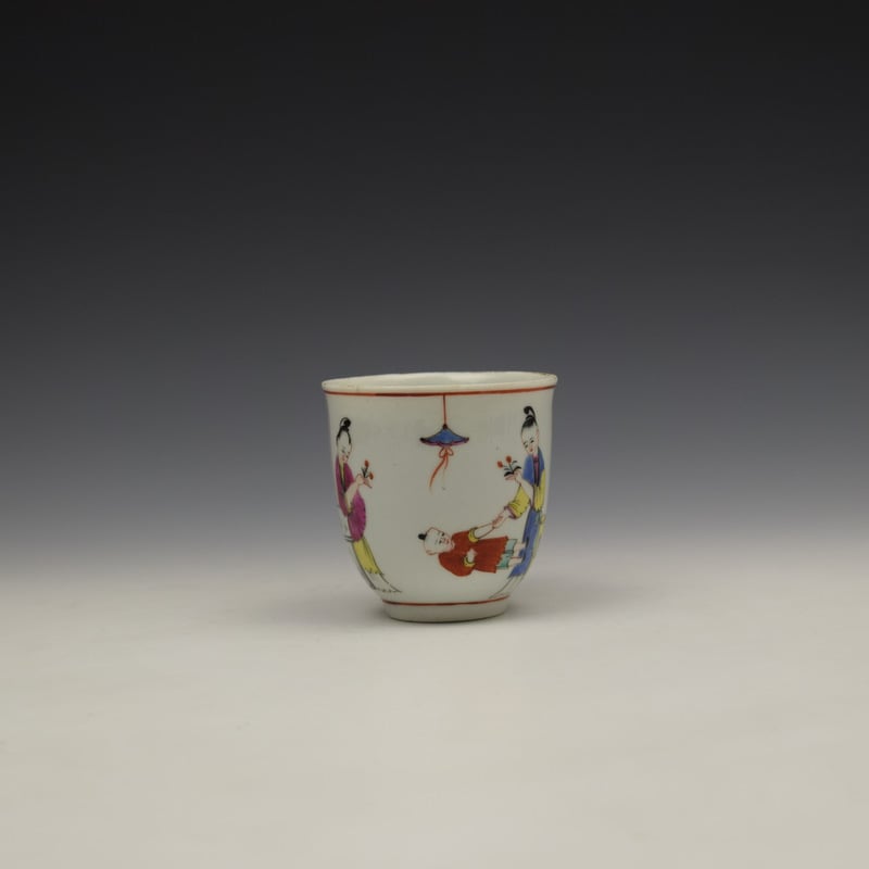 Worcester Mandarin Naughty Child Pattern Coffee Cup c1770-80 (2)