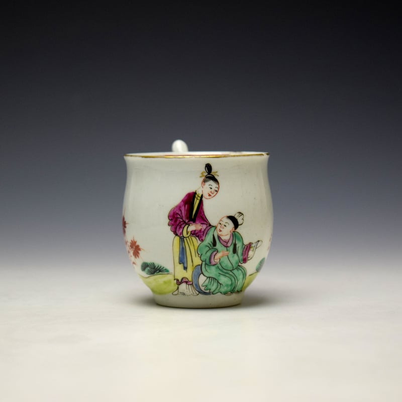Worcester Mandarin Pattern Bell Shaped Coffee Cup c1765-70 (2)