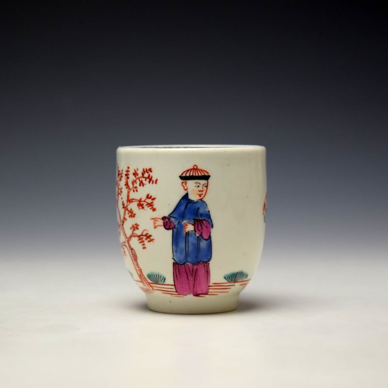 Worcester Mandarin Three Noble Men and a Tree Pattern Coffee Cup c1775-80 (2)
