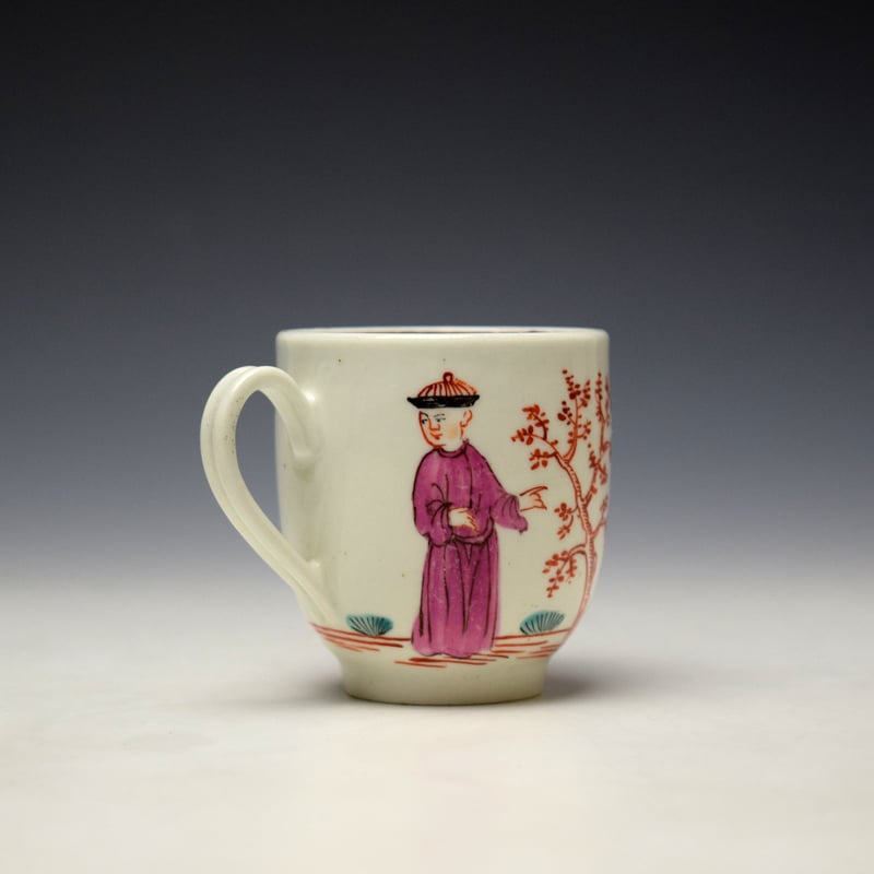 Worcester Mandarin Three Noble Men and a Tree Pattern Coffee Cup c1775-80 (3)