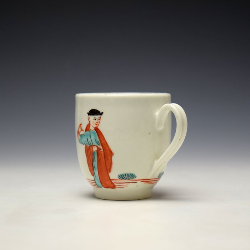 Worcester Mandarin Three Noble Men and a Tree Pattern Coffee Cup c1775-80 (4)