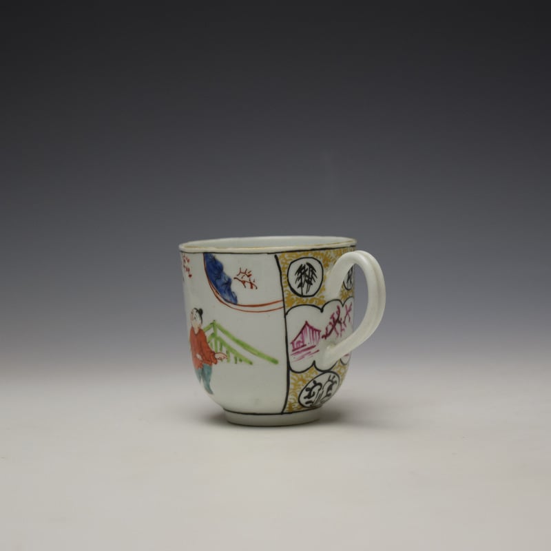 Worcester Mandarin Mother and Child Under a Tree Pattern Coffee Cup c1770-80 (5)