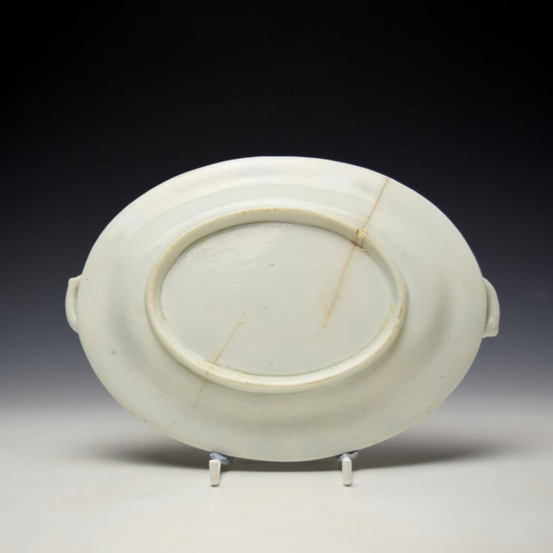 Lowestoft Natural Sprays pattern Butter Tub Stand c1770 (2)