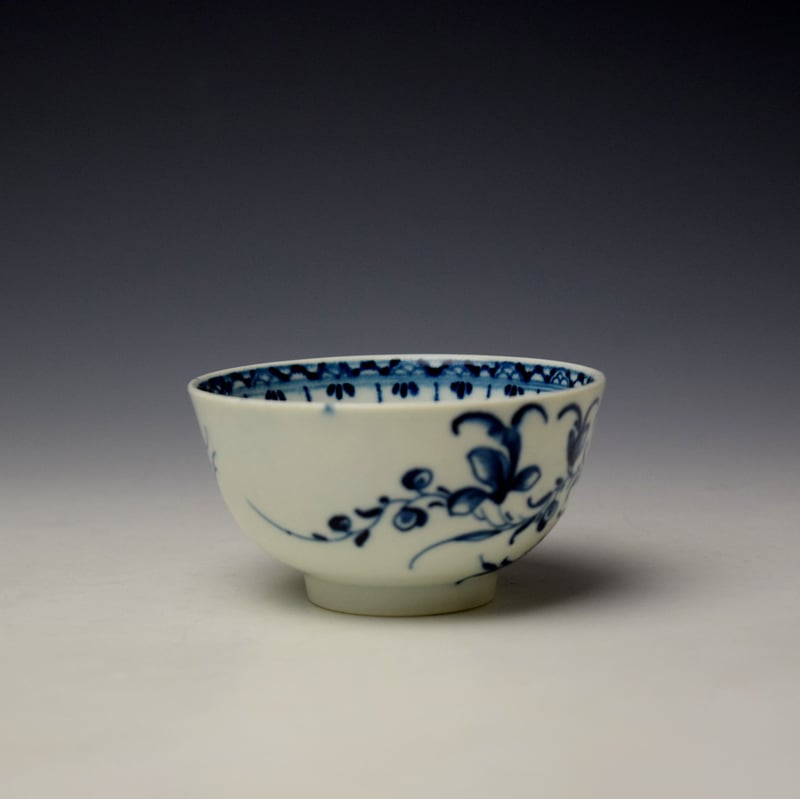 Worcester Peony Pattern Teabowl and Saucer c1770-75 (3)