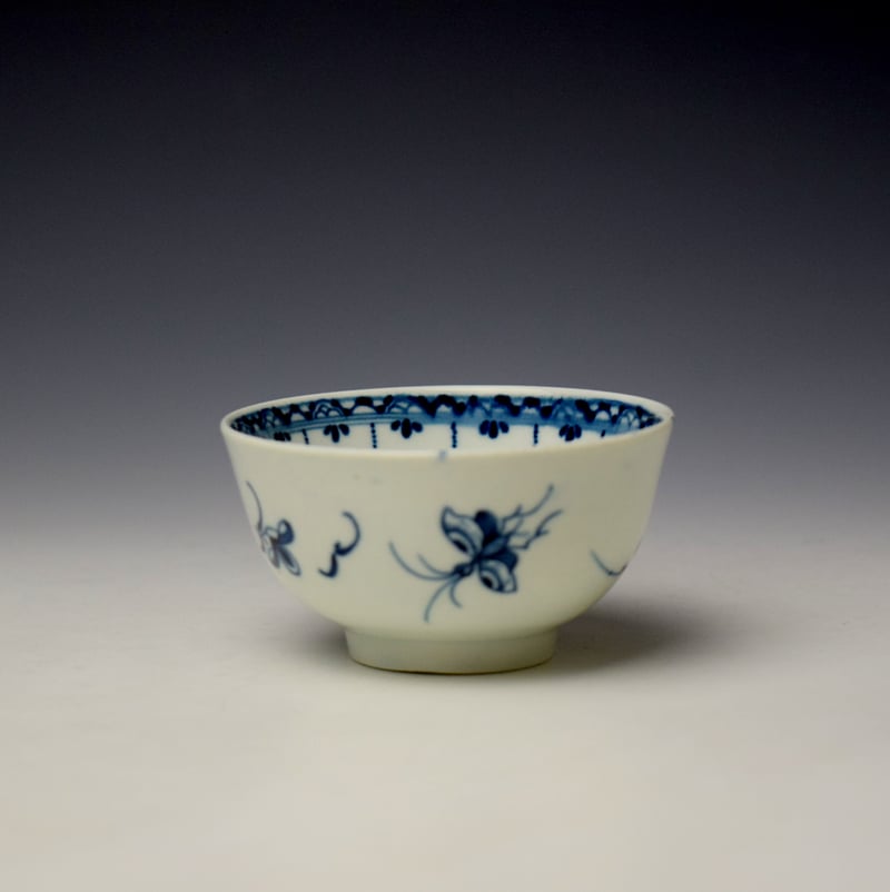 Worcester Peony Pattern Teabowl and Saucer c1770-75 (4)