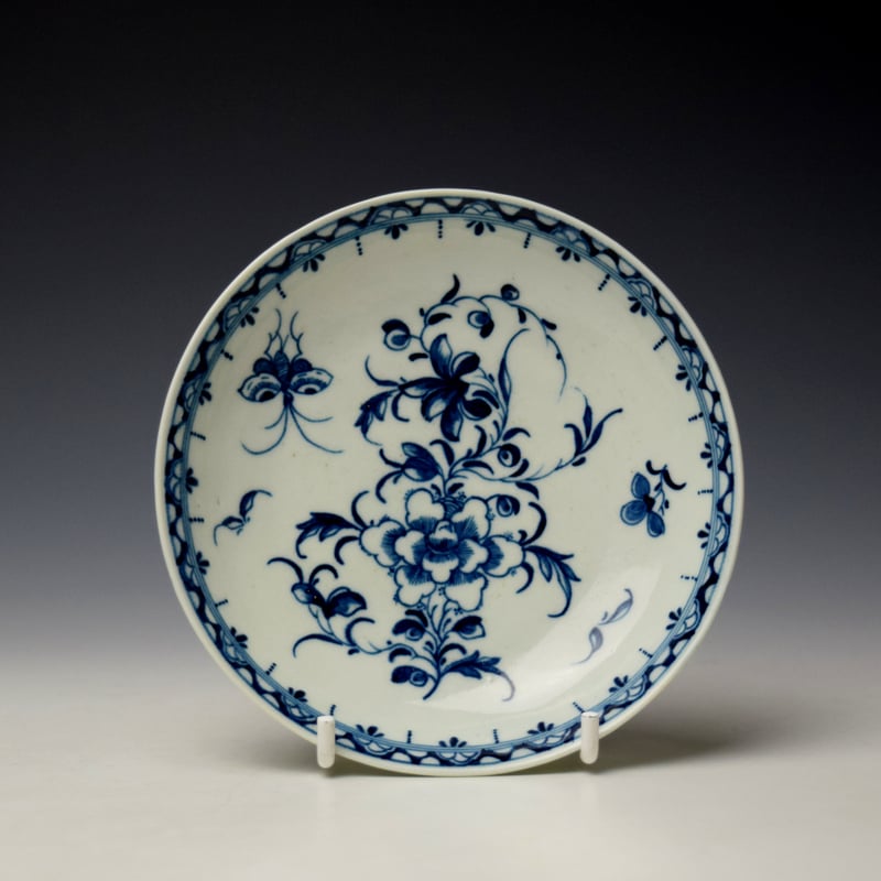 Worcester Peony Pattern Teabowl and Saucer c1770-75 (8)