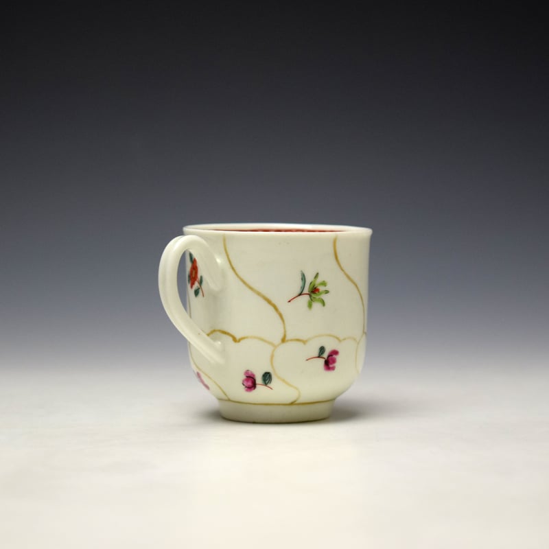 Philip Christian Floral and Gilt Panel Pattern Coffee Cup c1768-70 (3)