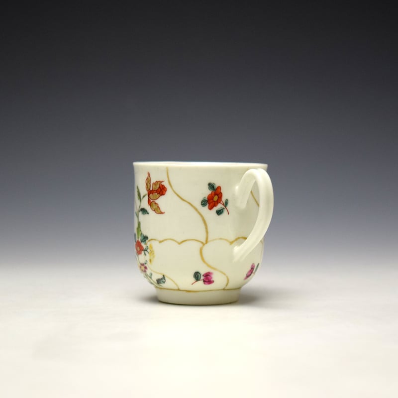 Philip Christian Floral and Gilt Panel Pattern Coffee Cup c1768-70 (4)