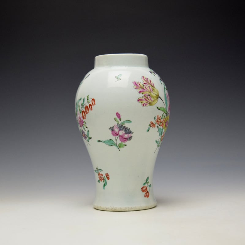 Liverpool Philip Christian Floral Pattern Vase c1765-70 (2)