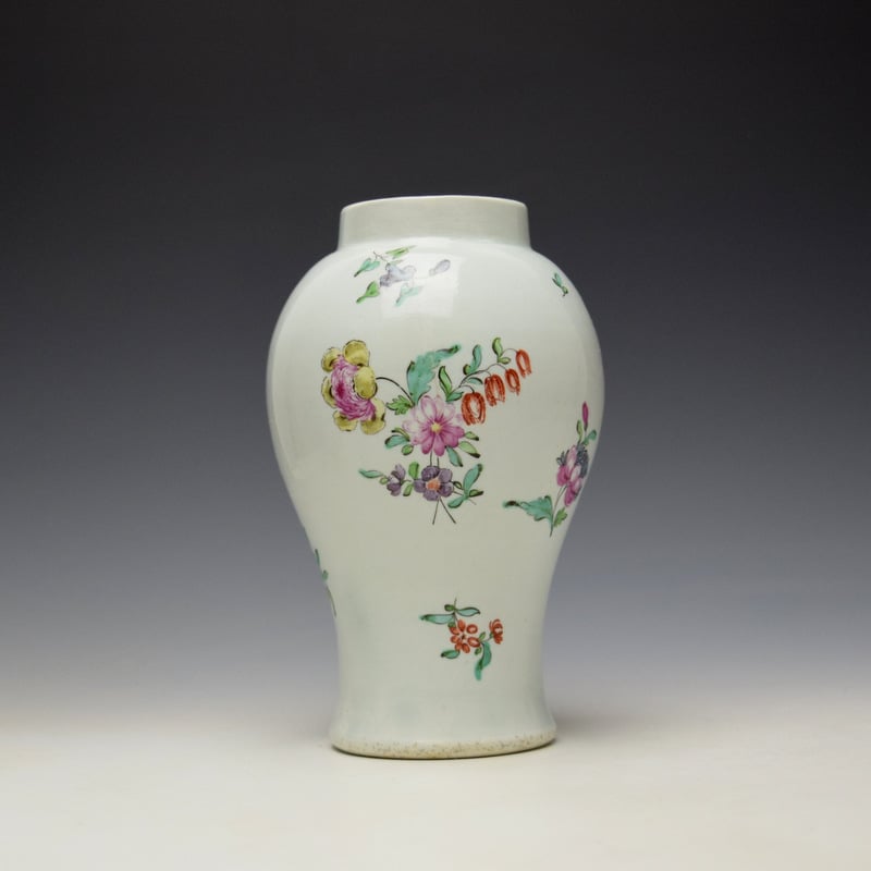 Liverpool Philip Christian Floral Pattern Vase c1765-70 (3)