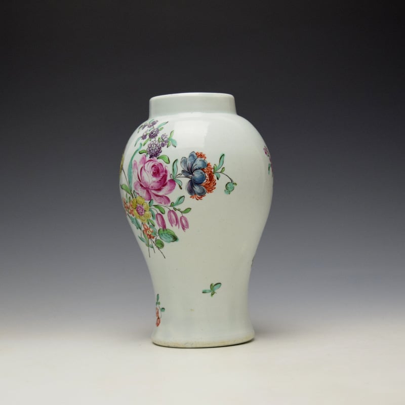 Liverpool Philip Christian Floral Pattern Vase c1765-70 (5)