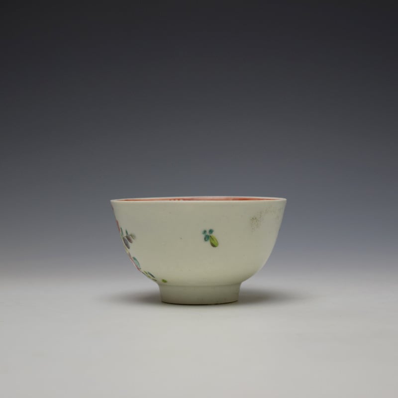 Liverpool Philip Christian Rose and Floral Sprays Pattern Teabowl and saucer c1770-75 (5)