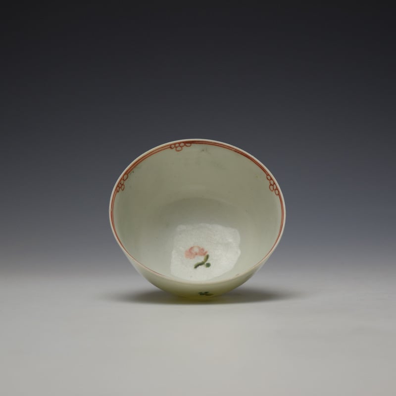 Liverpool Philip Christian Rose and Floral Sprays Pattern Teabowl and saucer c1770-75 (6)