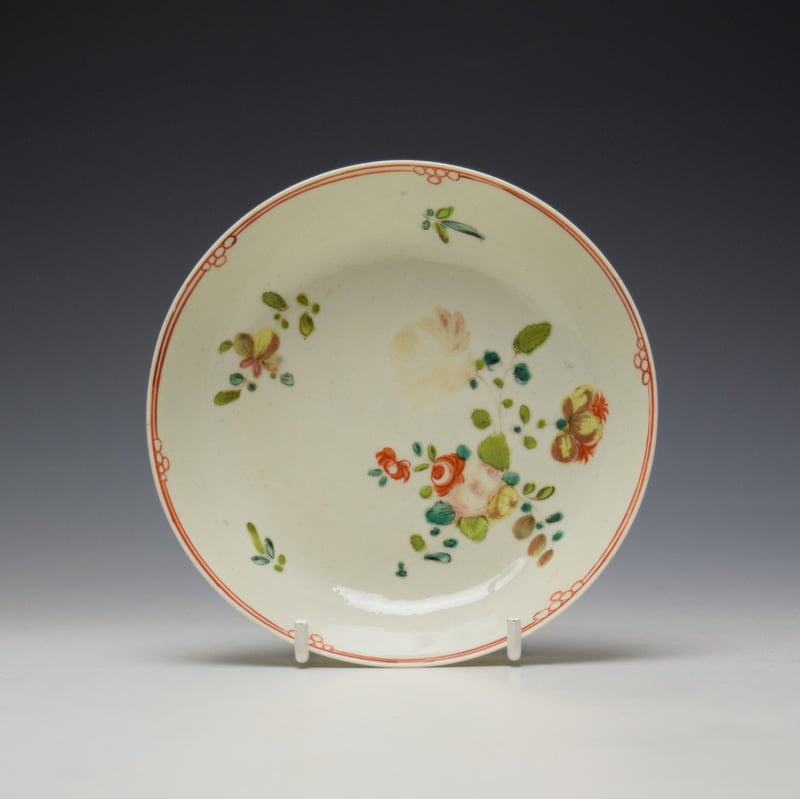 Liverpool Philip Christian Rose and Floral Sprays Pattern Teabowl and saucer c1770-75 (8)