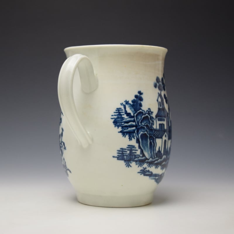 Worcester plantation pattern large bell shape mug c1760-70 (5)