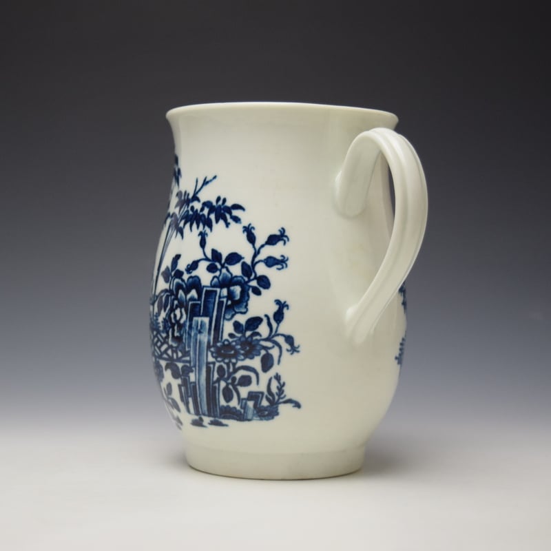 Worcester plantation pattern large bell shape mug c1760-70 (6)