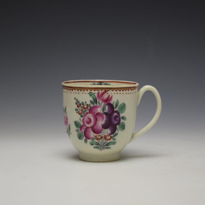 Polychrome Floral Pattern Coffee Cup c1775
