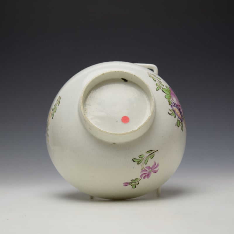 Lowestoft Polychrome Rose and Flower Sprays Pattern Slop Bowl, c1770-75 (6)