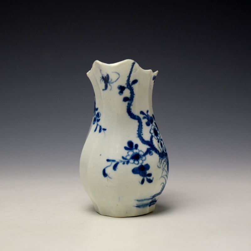 Worcester Prunus Root Pattern Fluted Cream Jug c1756-58 (3)