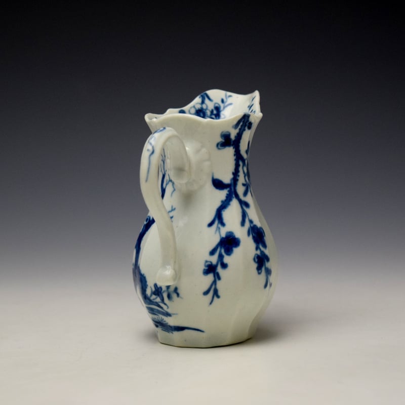 Worcester Prunus Root Pattern Fluted Cream Jug c1756-58 (6)