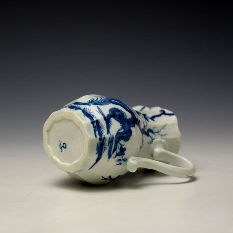 Worcester Prunus Root Pattern Fluted Cream Jug c1756-58 (8)