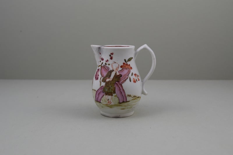 Very Rare Red Bull Pattern Sparrow Beak Jug, C1772.