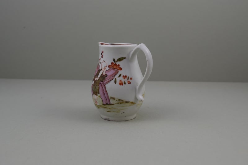 Lowestoft Porcelain Rare Bull Pattern Sparrow Beak Jug, C1772 (6)