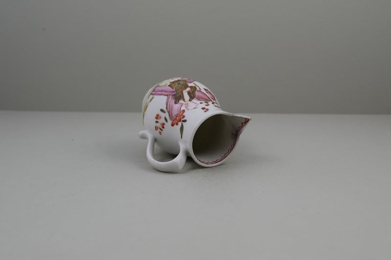 Lowestoft Porcelain Rare Bull Pattern Sparrow Beak Jug, C1772 (8)