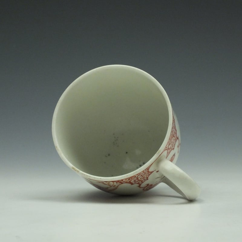 Lowestoft Porcelain Butterfly Catching Party Mandarin Pattern Coffee Cup c1780-90 (6)