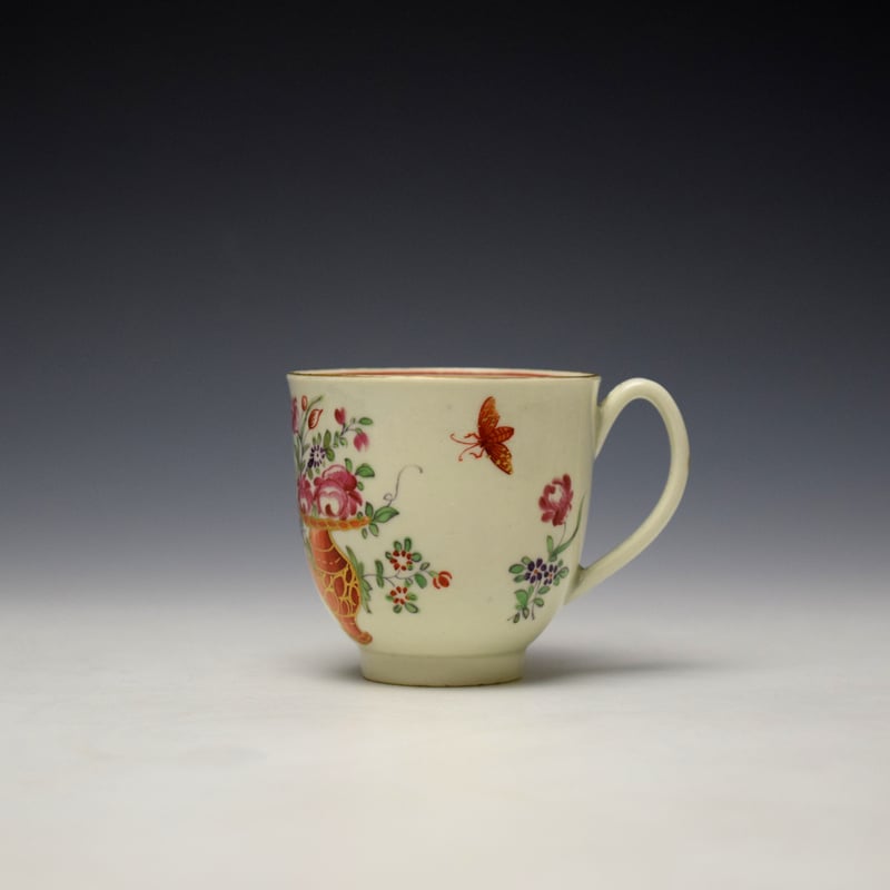 Worcester Chinese Basket and Vase Pattern Coffee Cup c1770-75 (1)