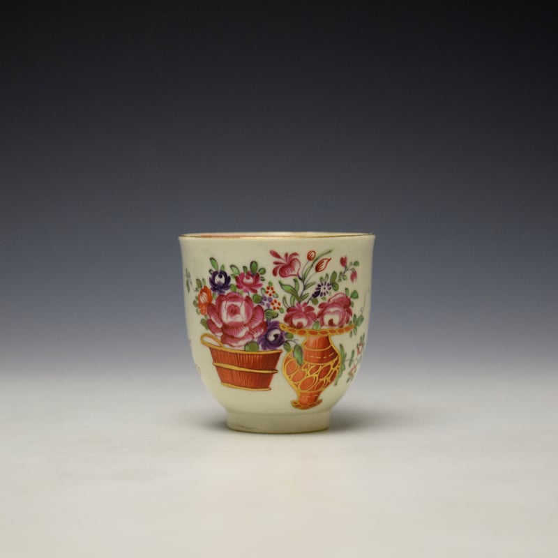 Rare Chinese Basket and Vase Pattern Coffee Cup c1770-75